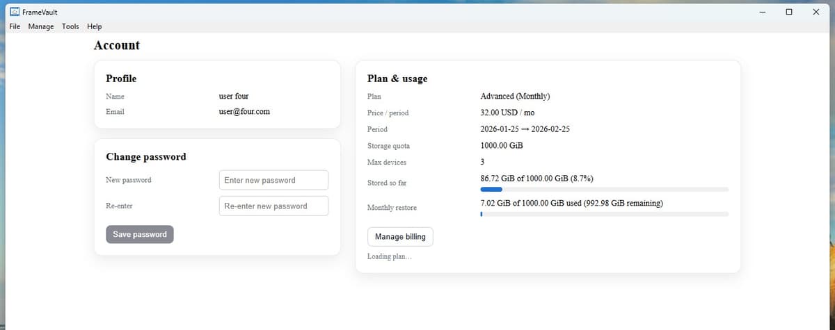 FrameVault screenshot 1
