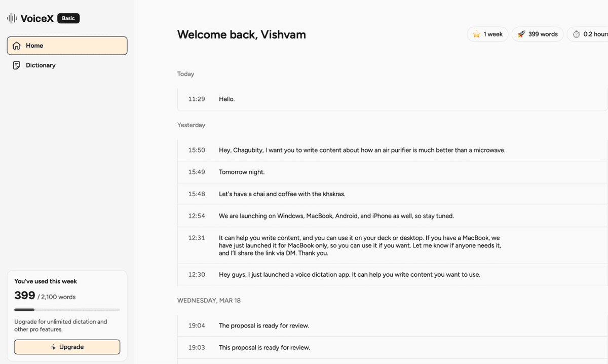VoiceX screenshot 1